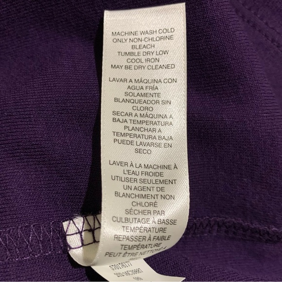 Chico's Top 3/4 Sleeves Basic Knit V Neck Purple Lux Size 2 NWT Casual Layering - Picture 7 of 7